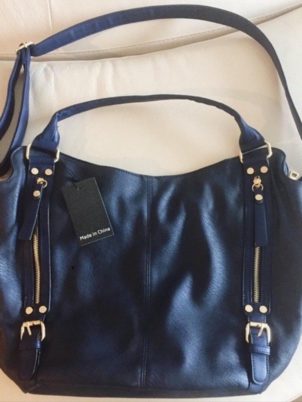 BNWT - Navy Blue Gold Accent Large Women's Purse Bag